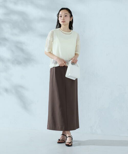 COMME CA ISM / コムサイズム ニット・セーター | 【セットアイテム】透かし編み ボーダープルオーバー＋タンクトップ | 詳細1