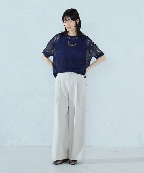 COMME CA ISM / コムサイズム ニット・セーター | 【セットアイテム】透かし編み ボーダープルオーバー＋タンクトップ | 詳細6