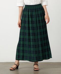 COMME CA ISM / コムサイズム ロング・マキシ丈スカート | MADE IN JAPAN【リバーシブル】ジャカード ブラックウォッチ ゴムスカート
