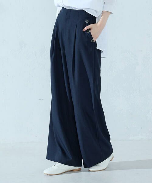 COMME CA ISM / コムサイズム その他パンツ | 麻調ストレッチ マリンパンツ（ネイビー）