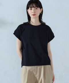 COMME CA ISM / コムサイズム カットソー | 【接触冷感】袖タックTシャツ