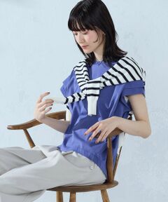 COMME CA ISM / コムサイズム カットソー | 【接触冷感】袖タックTシャツ