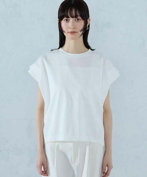COMME CA ISM / コムサイズム カットソー | 【接触冷感】袖タックTシャツ | 詳細4