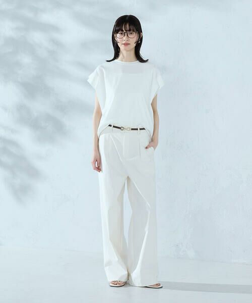 COMME CA ISM / コムサイズム カットソー | 【接触冷感】袖タックTシャツ | 詳細1