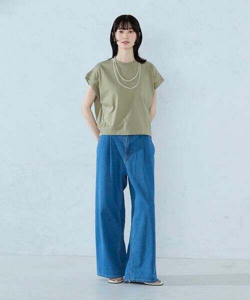 COMME CA ISM / コムサイズム カットソー | 【接触冷感】袖タックTシャツ | 詳細16