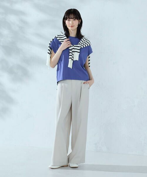 COMME CA ISM / コムサイズム カットソー | 【接触冷感】袖タックTシャツ | 詳細19