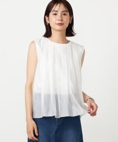 COMME CA ISM / コムサイズム カットソー | オーガンジーレイヤード ノースリーブカットソー