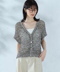 COMME CA ISM / コムサイズム ニット・セーター | ミックスカラーメッシュ ボタンベスト