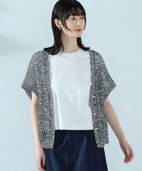 COMME CA ISM / コムサイズム ニット・セーター | ミックスカラーメッシュ ボタンベスト | 詳細3