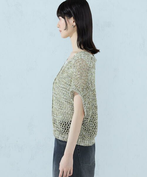 COMME CA ISM / コムサイズム ニット・セーター | ミックスカラーメッシュ ボタンベスト | 詳細17