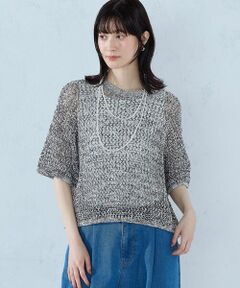 COMME CA ISM / コムサイズム ニット・セーター | ミックスカラーメッシュニット Ｔシャツ