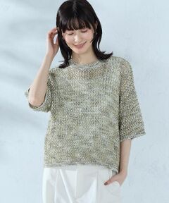 COMME CA ISM / コムサイズム ニット・セーター | ミックスカラーメッシュニット Ｔシャツ