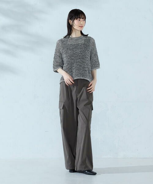 COMME CA ISM / コムサイズム ニット・セーター | ミックスカラーメッシュニット Ｔシャツ | 詳細1