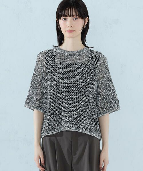COMME CA ISM / コムサイズム ニット・セーター | ミックスカラーメッシュニット Ｔシャツ | 詳細5