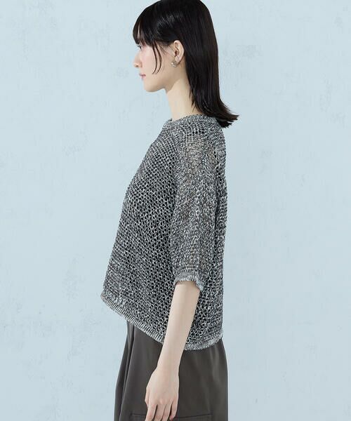 COMME CA ISM / コムサイズム ニット・セーター | ミックスカラーメッシュニット Ｔシャツ | 詳細6