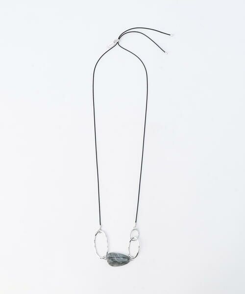 COMME CA ISM / コムサイズム ネックレス・ペンダント・チョーカー | オーバルコンビ コードネックレス（グレー系）
