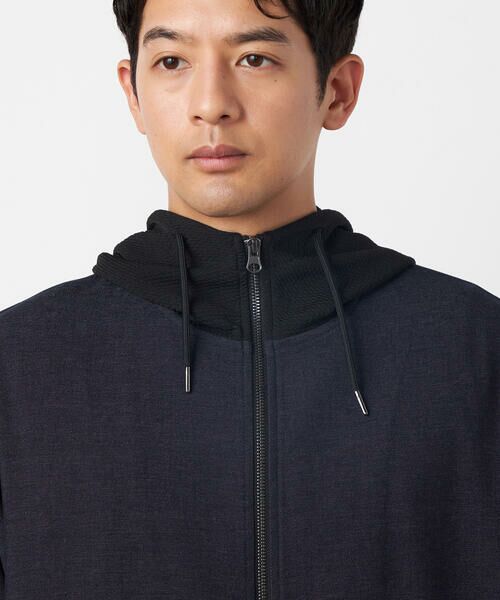 COMME CA ISM / コムサイズム ブルゾン | デニムライクストレッチ 5分袖フーデッドブルゾン | 詳細10