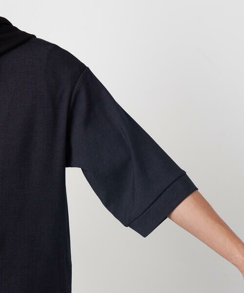 COMME CA ISM / コムサイズム ブルゾン | デニムライクストレッチ 5分袖フーデッドブルゾン | 詳細12