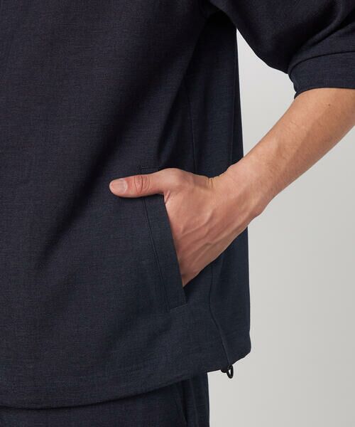 COMME CA ISM / コムサイズム ブルゾン | デニムライクストレッチ 5分袖フーデッドブルゾン | 詳細13