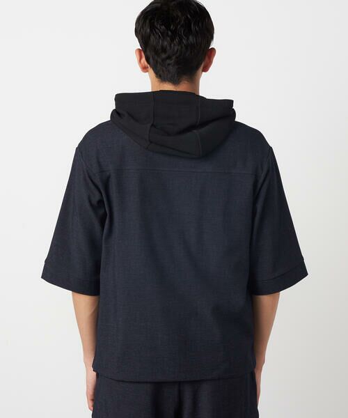 COMME CA ISM / コムサイズム ブルゾン | デニムライクストレッチ 5分袖フーデッドブルゾン | 詳細9