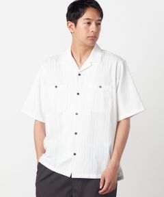 COMME CA ISM / コムサイズム シャツ・ブラウス | ドビーオックス×カラミストライプ 半袖キューバシャツ