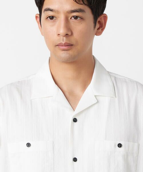 COMME CA ISM / コムサイズム シャツ・ブラウス | ドビーオックス×カラミストライプ 半袖キューバシャツ | 詳細7