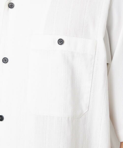 COMME CA ISM / コムサイズム シャツ・ブラウス | ドビーオックス×カラミストライプ 半袖キューバシャツ | 詳細8