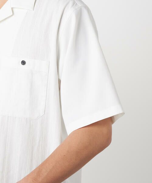 COMME CA ISM / コムサイズム シャツ・ブラウス | ドビーオックス×カラミストライプ 半袖キューバシャツ | 詳細9