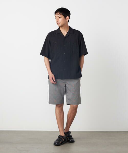 COMME CA ISM / コムサイズム シャツ・ブラウス | ドビーオックス×カラミストライプ 半袖キューバシャツ | 詳細14