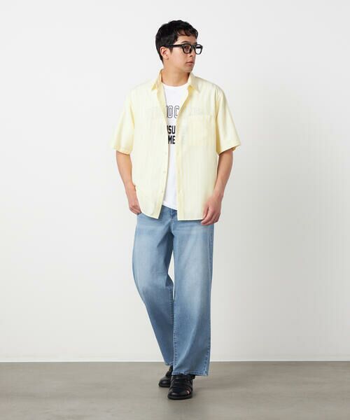 COMME CA ISM / コムサイズム シャツ・ブラウス | ポリエステルレーヨン シアーカラーストライプ ショートポイントカラー 半袖シャツ | 詳細3