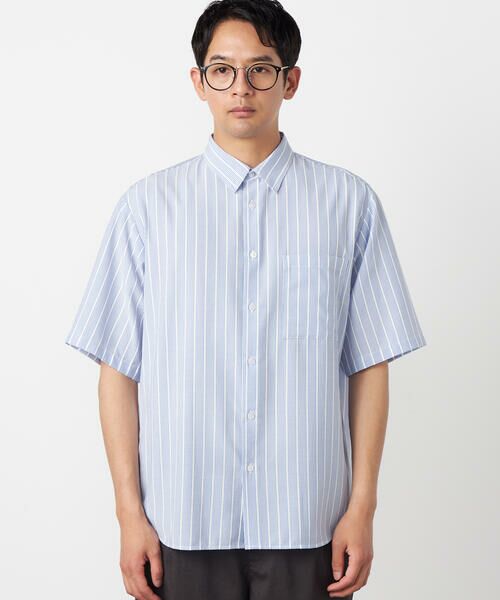 COMME CA ISM / コムサイズム シャツ・ブラウス | ポリエステルレーヨン シアーカラーストライプ ショートポイントカラー 半袖シャツ | 詳細15