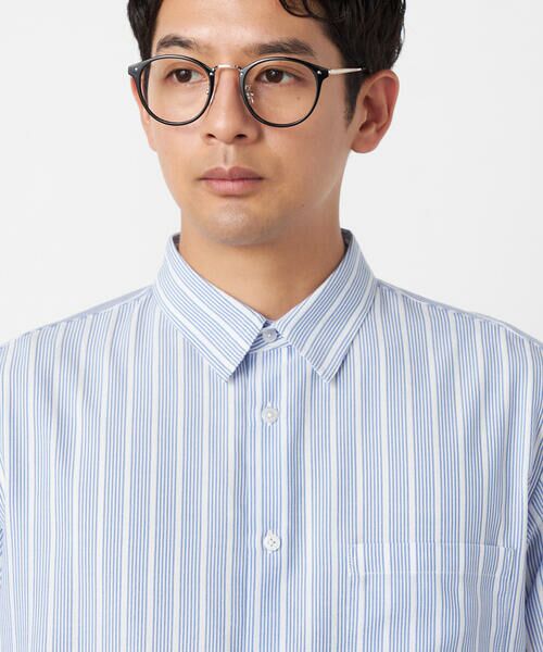 COMME CA ISM / コムサイズム シャツ・ブラウス | ポリエステルレーヨン シアーカラーストライプ ショートポイントカラー 半袖シャツ | 詳細18