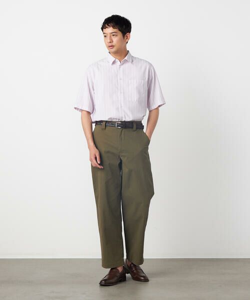 COMME CA ISM / コムサイズム シャツ・ブラウス | ポリエステルレーヨン シアーカラーストライプ ショートポイントカラー 半袖シャツ | 詳細25