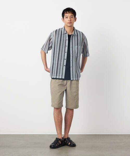 COMME CA ISM / コムサイズム シャツ・ブラウス | クロシェ編み風 ストライプ柄レース ショートポイントカラーシャツ | 詳細16