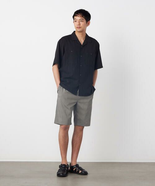 COMME CA ISM / コムサイズム ショート・ハーフ・半端丈パンツ | ポリエステルグレンチェックストレッチ ワンタックショートパンツ | 詳細1