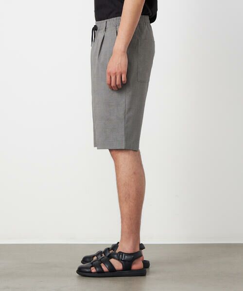 COMME CA ISM / コムサイズム ショート・ハーフ・半端丈パンツ | ポリエステルグレンチェックストレッチ ワンタックショートパンツ | 詳細6