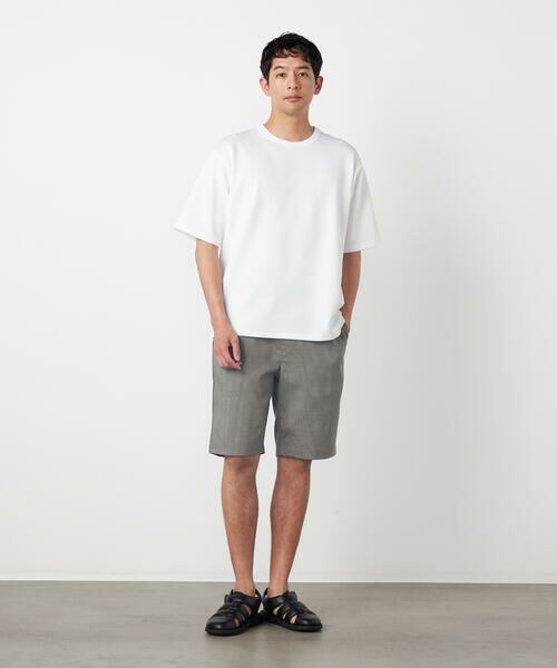 COMME CA ISM / コムサイズム ショート・ハーフ・半端丈パンツ | ポリエステルグレンチェックストレッチ ワンタックショートパンツ | 詳細3