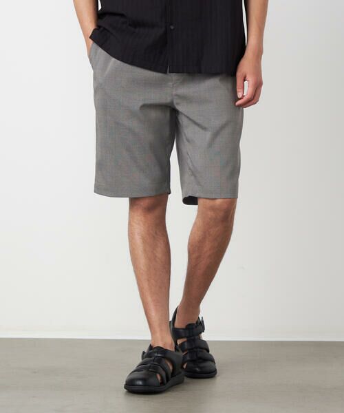 COMME CA ISM / コムサイズム ショート・ハーフ・半端丈パンツ | ポリエステルグレンチェックストレッチ ワンタックショートパンツ | 詳細4