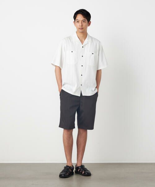 COMME CA ISM / コムサイズム ショート・ハーフ・半端丈パンツ | ポリエステルグレンチェックストレッチ ワンタックショートパンツ | 詳細13