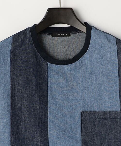 COMME CA ISM / コムサイズム Tシャツ | 6オンスコットンデニム 切り替え半袖Tシャツ | 詳細6