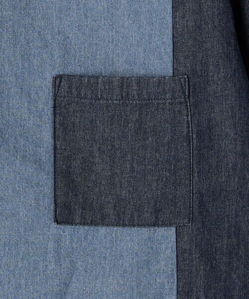COMME CA ISM / コムサイズム Tシャツ | 6オンスコットンデニム 切り替え半袖Tシャツ | 詳細7