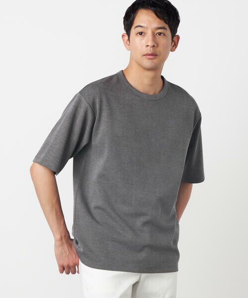 COMME CA ISM / コムサイズム Tシャツ | チェックジャガードＴシャツ | 詳細11