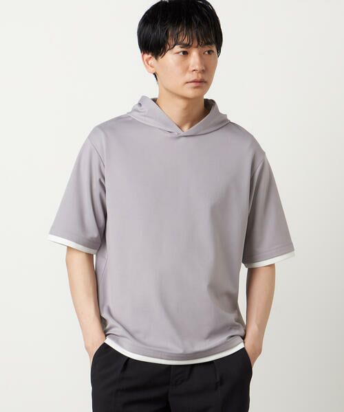 COMME CA ISM / コムサイズム Tシャツ | 【吸水速乾】フェイクレイヤード フーデッド Tシャツ | 詳細8