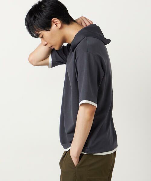 COMME CA ISM / コムサイズム Tシャツ | 【吸水速乾】フェイクレイヤード フーデッド Tシャツ | 詳細13