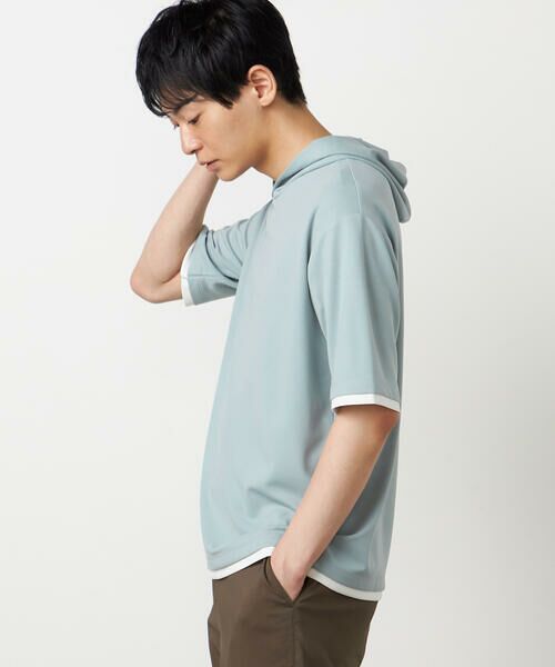 COMME CA ISM / コムサイズム Tシャツ | 【吸水速乾】フェイクレイヤード フーデッド Tシャツ | 詳細17