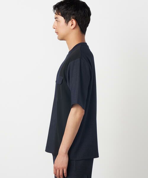 COMME CA ISM / コムサイズム カットソー | デニムライクストレッチ 半袖プルオーバー | 詳細5