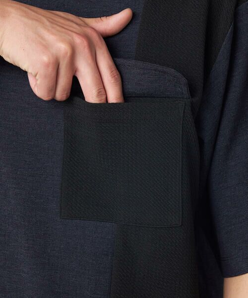 COMME CA ISM / コムサイズム カットソー | デニムライクストレッチ 半袖プルオーバー | 詳細8