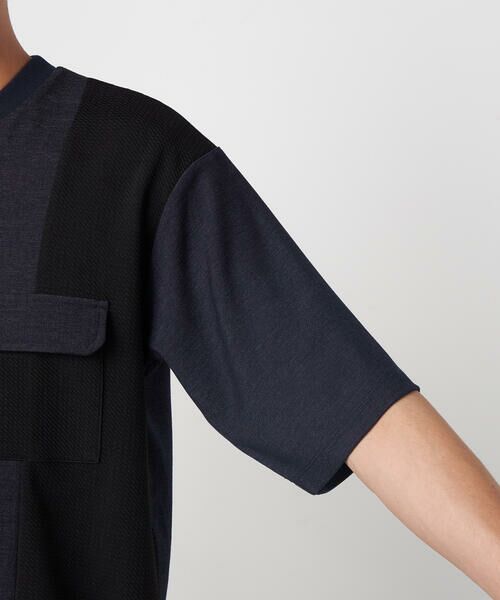 COMME CA ISM / コムサイズム カットソー | デニムライクストレッチ 半袖プルオーバー | 詳細9