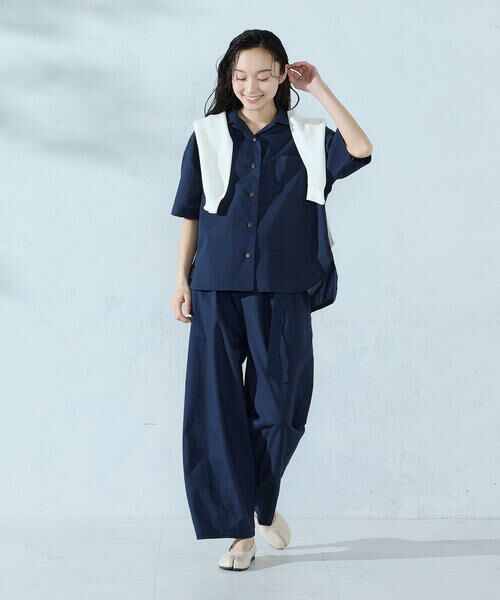 COMME CA ISM / コムサイズム シャツ・ブラウス | コットンリネン 半袖シャツ/セットアップ対応 | 詳細1