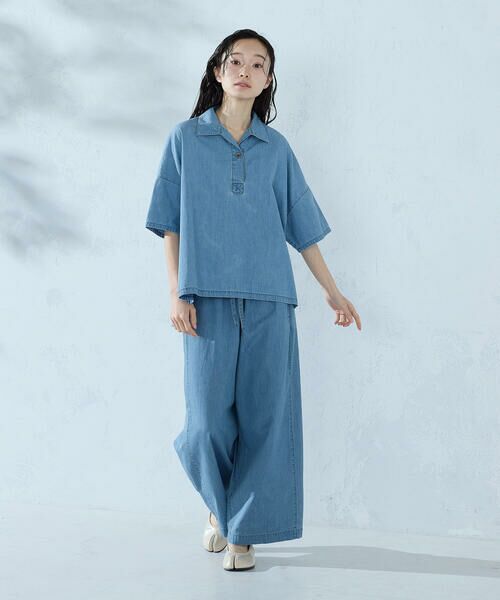 COMME CA ISM / コムサイズム シャツ・ブラウス | ツイル・デニム スキッパープルオーバー/セットアップ対応 | 詳細6